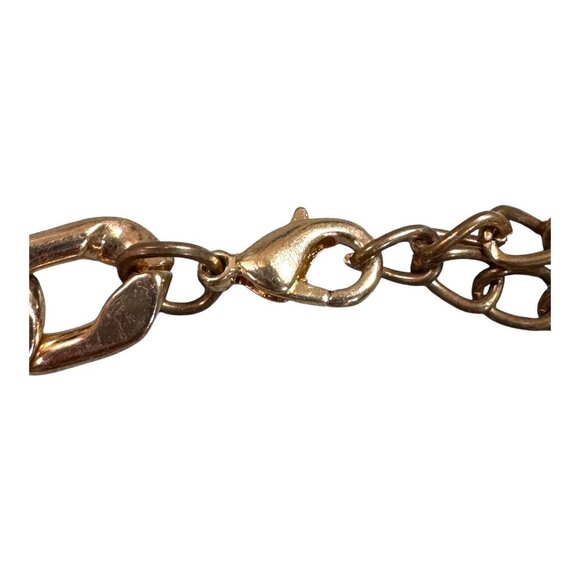 Gold-Tone Leopard Head Statement Bracelet Rhinestones & Black Enamel Detailing - Picture 10 of 10